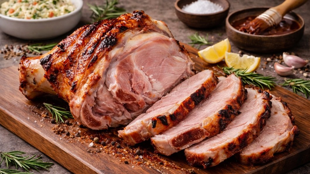 Grill Skinke p� grill 