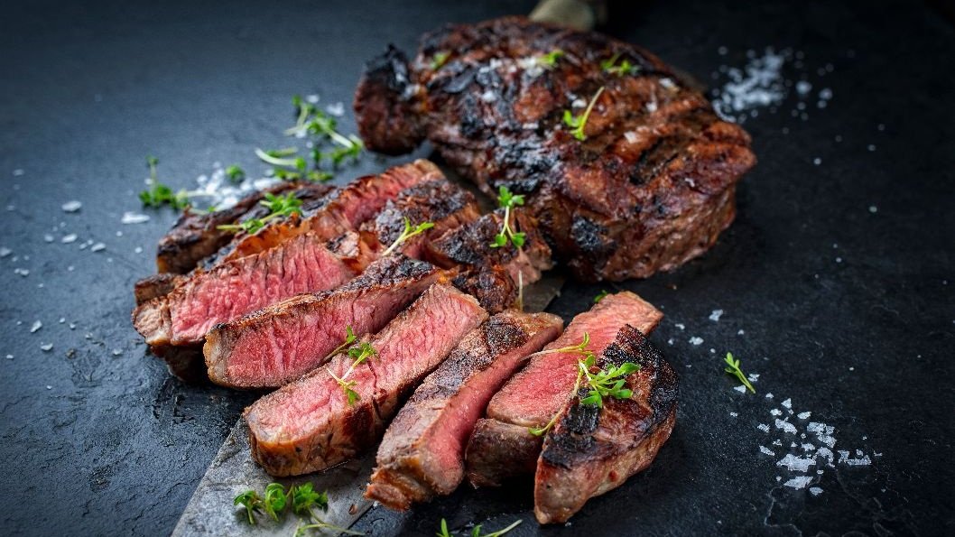 Entrecote Steak p� pande/grill 