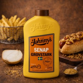 Johnny's Sennep 500 gr. <br /> Grov St�rk 