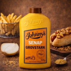 Johnny's Sennep 500 gr. <br /> Grov St�rk 