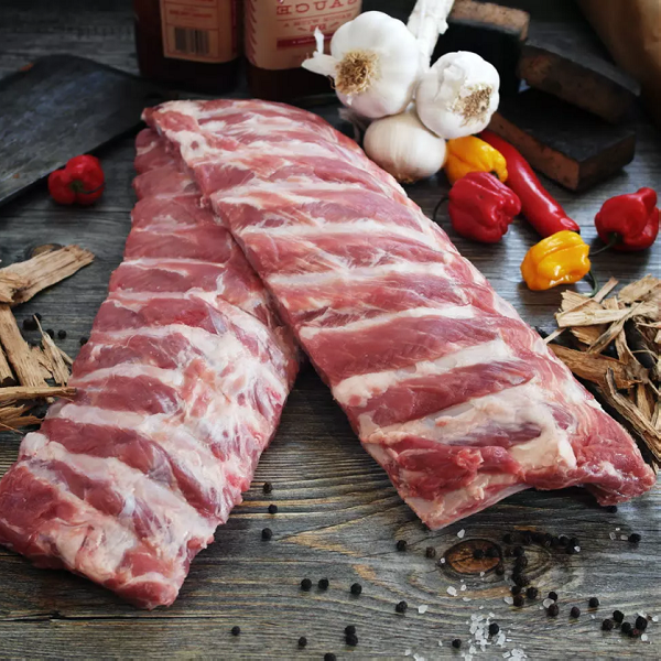 Spareribs u/hinde 5 kg <br />Danske Svinekd